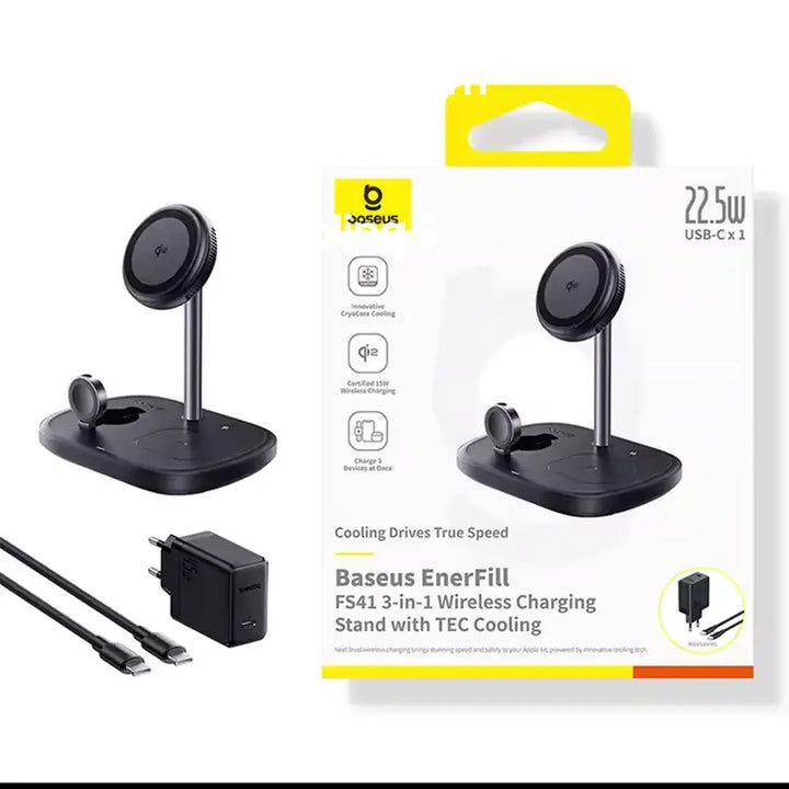 Embalagem do Baseus EnerFill 22.5W com adaptador USB-C de 45w e cabo inclusos