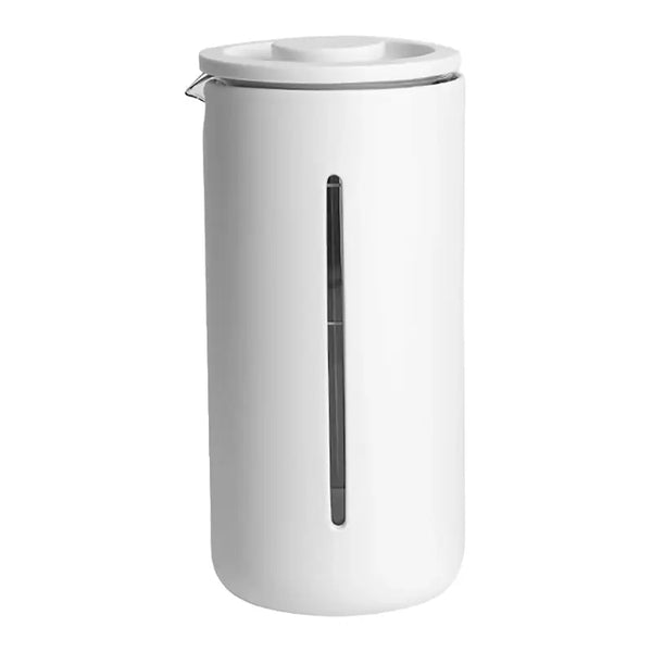 Prensa Francesa 450 ml Timemore U Branco com design minimalista e visor de vidro vertical.