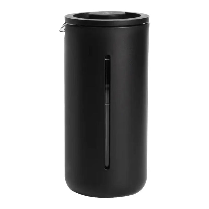 Prensa Francesa 450 ml Timemore U Preto com design minimalista e visor de vidro vertical.